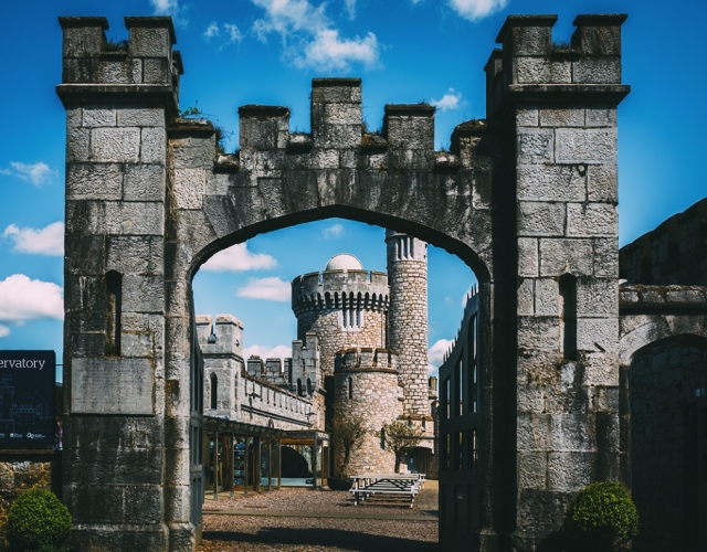 Up close picture of Blackrock Castle Gates