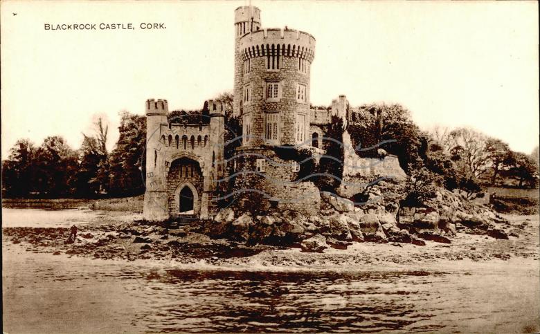 Old postcard of Blackrock Castle (picture from the water)